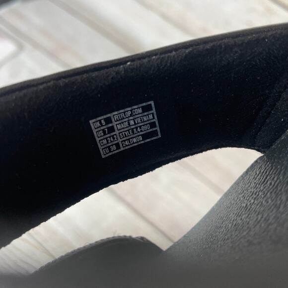 FitFlop Lulu Sequin Slides Womens Size 7 Sandals All Black - Picture 9 of 10